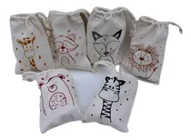 Comprar Pack 6 Bolsitas Souvenir Animales Bebé Nórdicos Tela 10x15cm