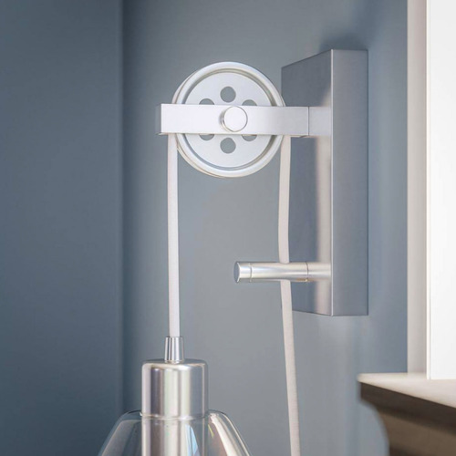 Lampara De Pared Interior Decorativa 60w Altura Ajustable Estructura Plateado