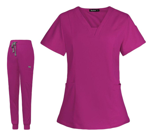 Conjunto De Uniformes Médicos Para Mujer, Blusas Con Cuello