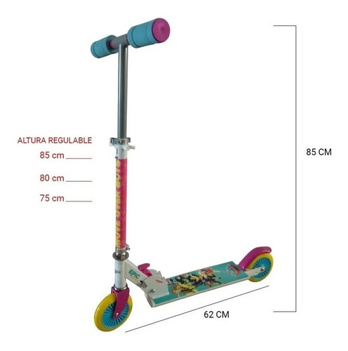 Imagen 3 de 3 de Monopatin Plegable Aluminio Liga De Justicia + Protecciones