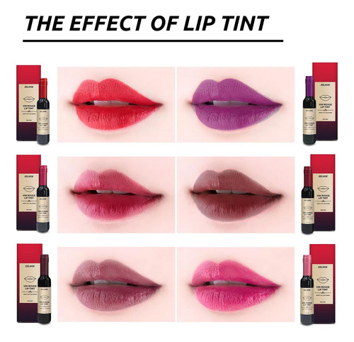 3 Vino Tinto Vino Lápiz Labial Líquido Lápiz Labial