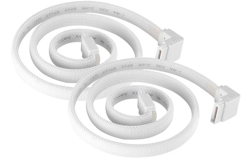 Set De 2 Cables Sata 90 Grados - Blancos