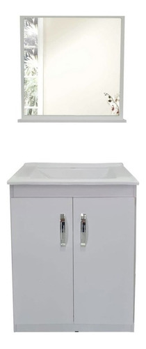 Mueble para baño Delta Piria de 60cm de ancho, 82cm de alto y 38cm de profundidad con bacha y mueble color blanco