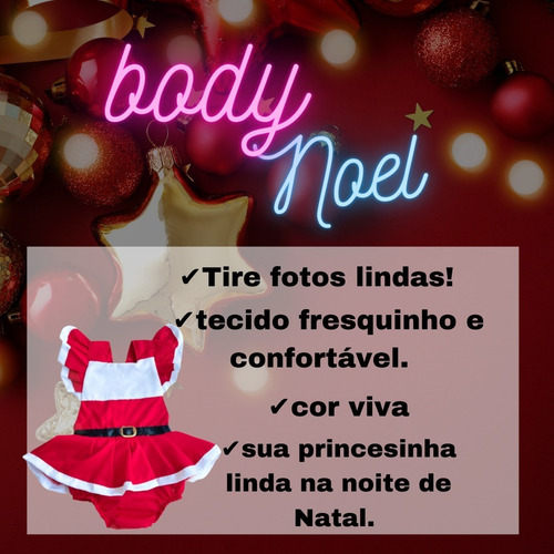 Imagem 4 de 8 de Romper Mamãe Noel Baby Bebê Body De Natal Mesversário Foto