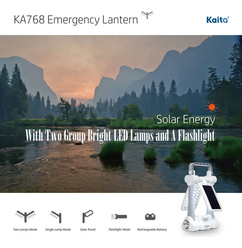 Kaito Ka768 Linterna Led Solar Multifuncional Recargable