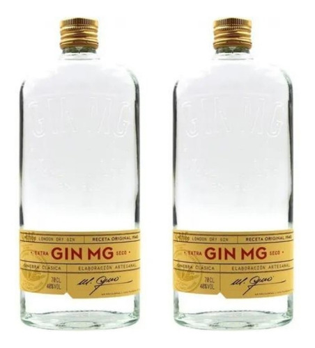 Gin Mg Artesanal London Dry 700ml X2 Zetta Bebidas