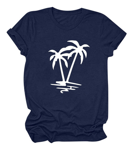 Camiseta Estampada G Summer Beach Con Cuello Redondo Y Panta