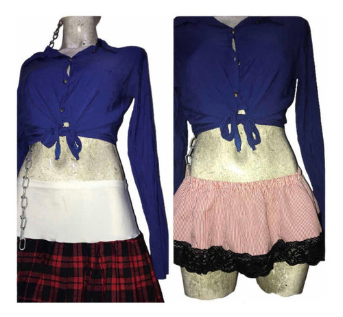 Pack Sexy Mini Falda Tableada Colegiala + Mini Falda Encaje