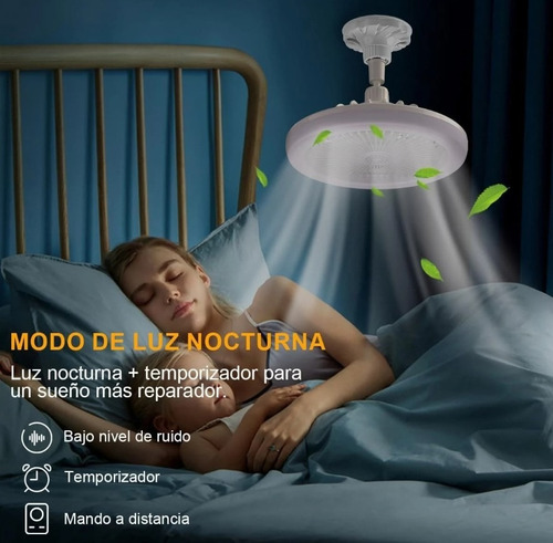 Lampara Ventilador De Techo Con Control 3 Tonos De Luz Led Blanco