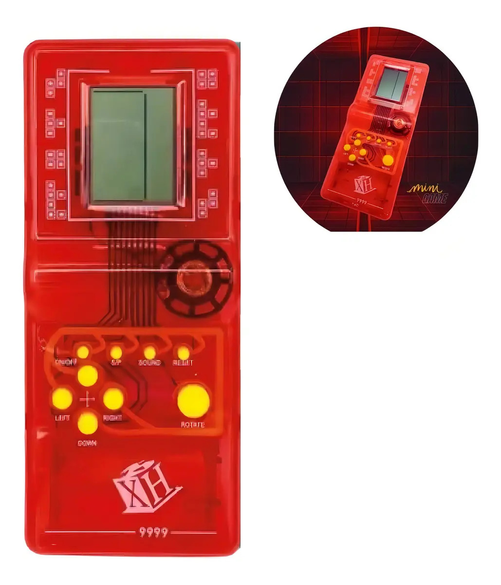 Console Portátil Brick Game 9999 Em 1 Retrô Vermelho Com Tela