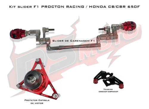 Kit Slider F1 Procton Racing - Honda Cb Cbr 650f - 3 Peças