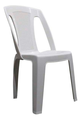 Sillas De Plástico 10 Piezas Marca Duna Color Blanco Plastico Blanco Blanco