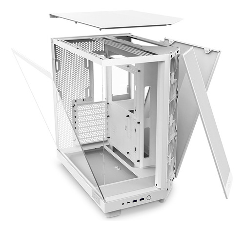 Gabinete Nzxt H6 Flow Blanco Cc-h61fw-01 Atx/matx/m-itx 3fan