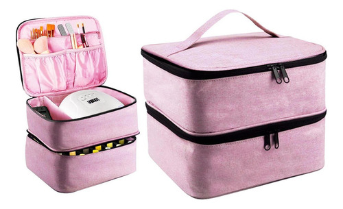 Bolsa De Almacenamiento De Esmalte De Uñas Portátil Rosa