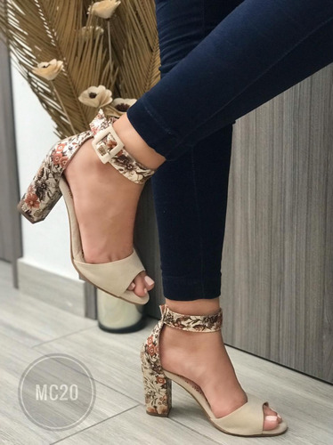 Sandalia Tacón Cubano Mujer Moda Colombiana