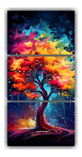 120x240cm Cuadro Decorativo Neonoir Árbol Acacia Colores Am