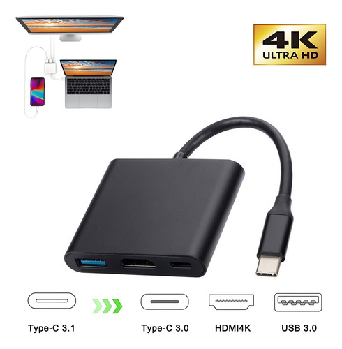 Negro Dock Hub Portátil Para Nintendo Switch Usb3.0 Tv Hdmi