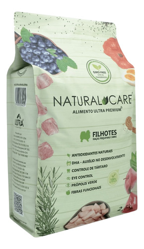 Ração Natural Care Para Cães Filhotes Raças Pequenas 2,5kg