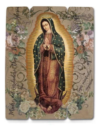 Cuadro Virgen Guadalupe Impresión Directa En Mdf 30x25cm M02