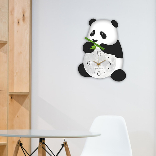 Relógio De Parede Com Design De Panda, Lindo, Grande,