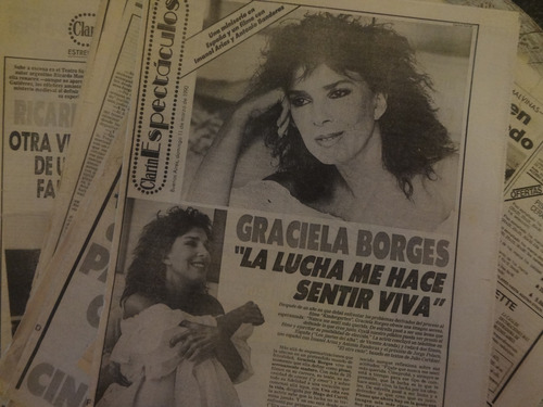 Clarin Espectaculos 1990 Graciela Borges Los Redondos