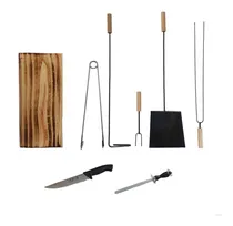 Comprar Set Asado Parrilla Kit Asador X8 Unidades Juego Asador