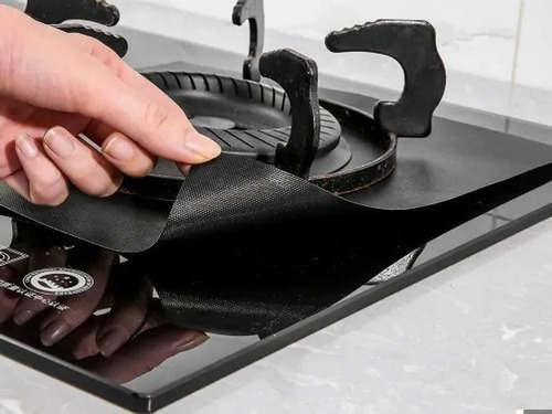 Imagen 6 de 8 de Protector Hornallas De Cocina 27 X 27 Cm Negro X 4 Unidades