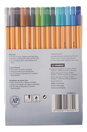 Point 88 Fineliner Pens, 0.4 Mm - 30-color Set