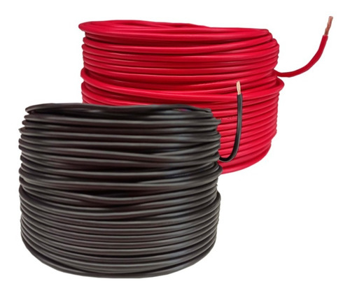 Imagen 2 de 2 de Kit 2 Cable Electrico Cca Calibre 8 50 Metros Negro Y Rojo