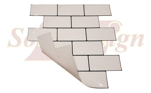 Imagen 3 de 4 de Azulejo Vinilo Autoadhesivo Ceramico 25x25cm 1 Unidad 16531