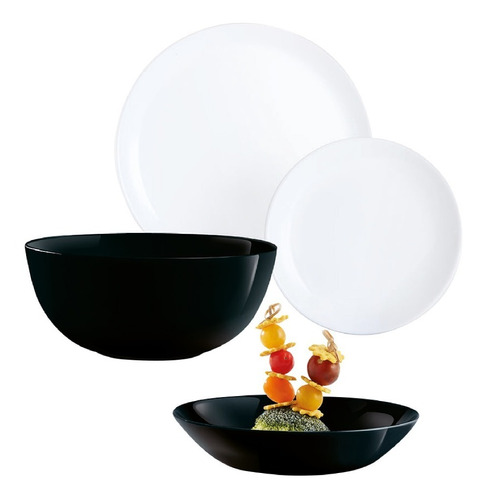 Set Vajilla Diwali Luminarc X19 Plato Playo Hondo Postre Bow