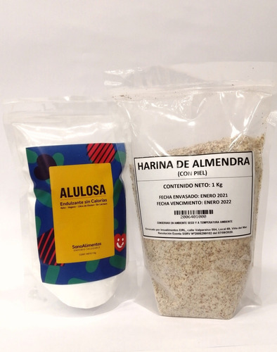 1 Kg Alulosa + 1 Kg De Harina Almendra Con Piel 