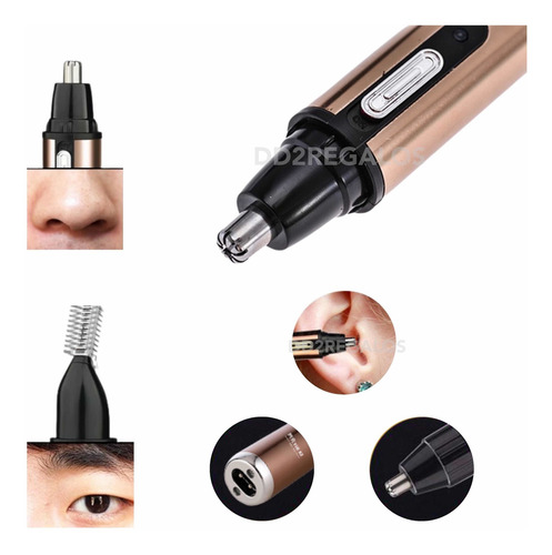 Imagen 4 de 5 de Maquina Depilador Nasal Oído Y Cejas 2 En 1 Recargable