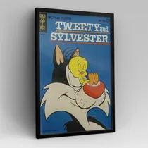 Comprar Cuadro Silvestre Y Piolín (tweety) 40x30 Cm C\u002F Vidrio