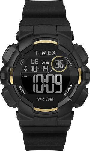 Timex Mako Dgtl 44 Mm Reloj Con Correa De Silicona Tw5m, Neg