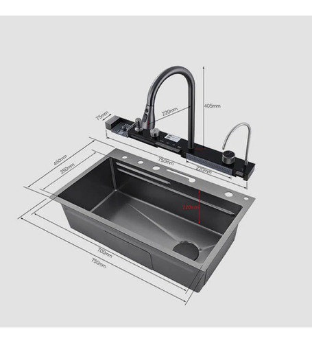 Bacha De Cocina Inteligente Extensible Cascada Lavacopa