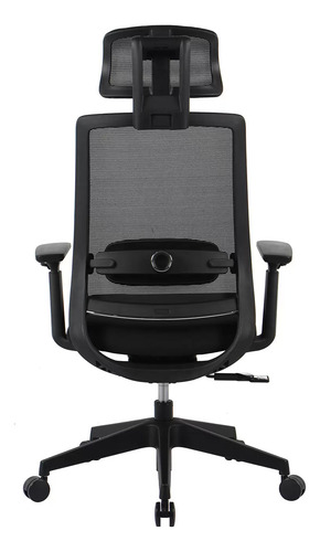 Silla De Oficina Ades Sop Lumbar Cabecero Escritorio Ofix Negro Tela