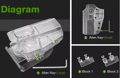 Imagen 4 de 10 de Holster Transparente Funda Per Fit Universal Clear Holster