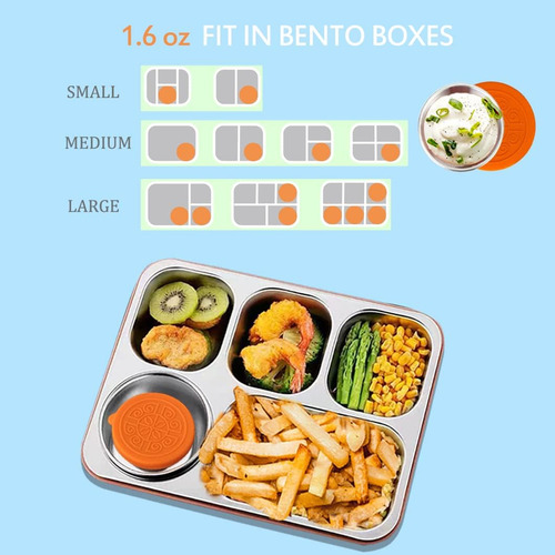 Dip Containers Con Tapas,seis Loncheras For Niños De 1.6 Oz