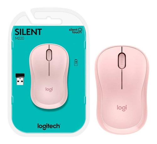 Mouse Inalámbrico Logitech  M220 Silent Rosa Clic Silencioso