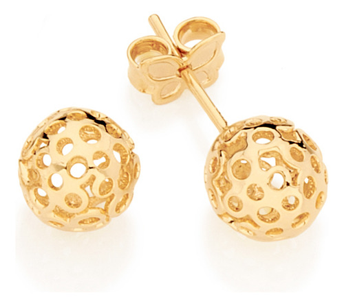 Brinco Rommanel De Folheado A Ouro Dourado