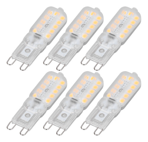 6 Bombillas Led G9 De 5 W Con Cubierta Transparente 22 Led