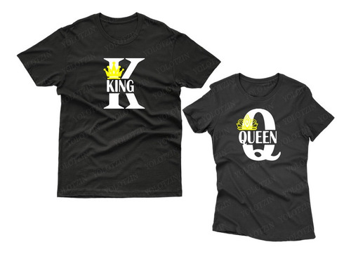 Set Duo 2 Playeras King Y Queen San Valentín Amor Amistad M8