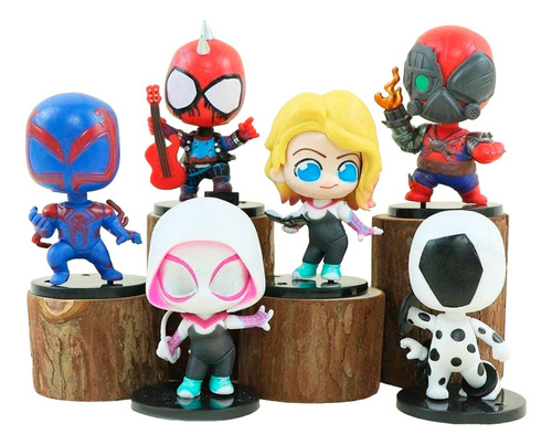 Spiderman X6 Figuras Spider Gwen Rockero Hombre Araña Woman