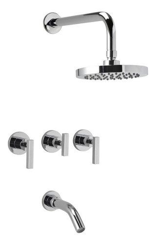 Imagen 3 de 8 de Griferia Baño Combo Peirano Pura Lavatorio Bidet Ducha Cta