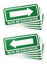 Comprar Señalamiento Ruta De Evacuación (kit De 10 Piezas) 30x15 Cm