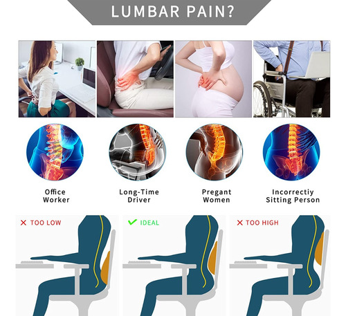 Almohada De Apoyo Lumbar Para Silla
