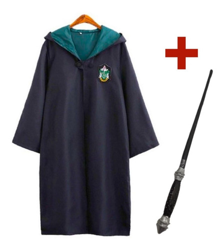 Cosplay Harry Potter Capa Slytherin + Varita Narcisa Malfoy 