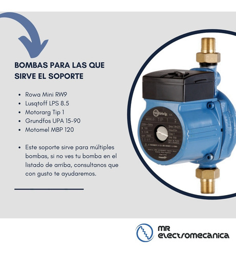 Imagen 6 de 10 de Soporte Bomba Presurizadora Mini 9 Tip 1 Upa 15 120