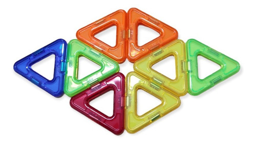 Imagen 2 de 5 de Bloques Magneticos 8 Pzas Triangulos C/ Iman Magnetic Bock